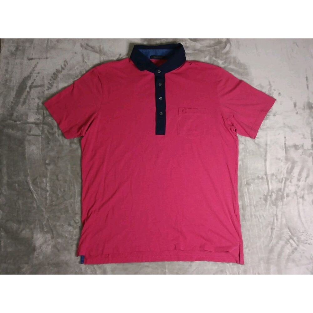 Greyson Polo Shirt Pocket Mens Large With Embroidered Letter Red